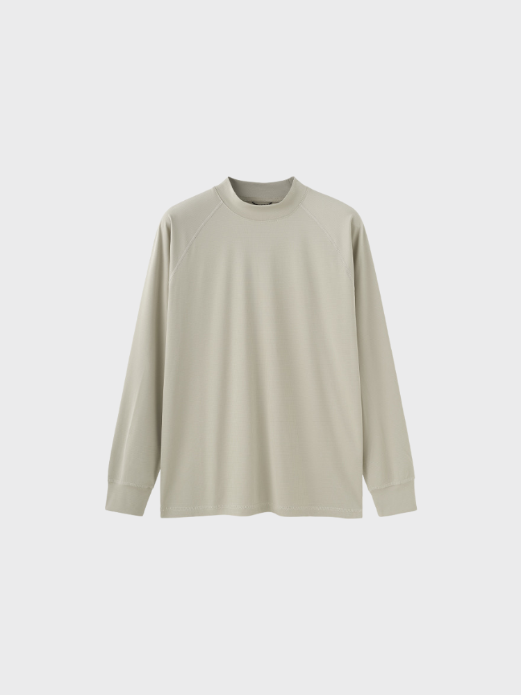 Paper Straight Mock Neck longsleeve Shirt