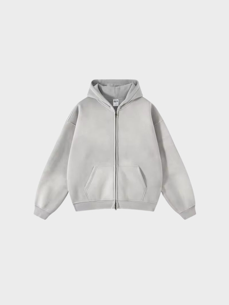 Paper Straight Washed Hoodie with Zipper