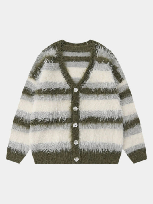 Paper Straight Stripe Cardigan Sweater