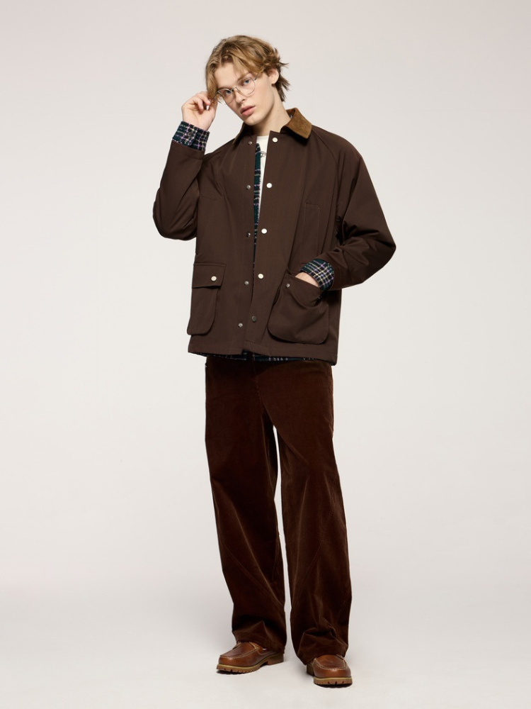 Cord Field Jacket Brown