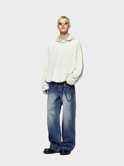 Paper Straight Baggy Denim Jeans Blue