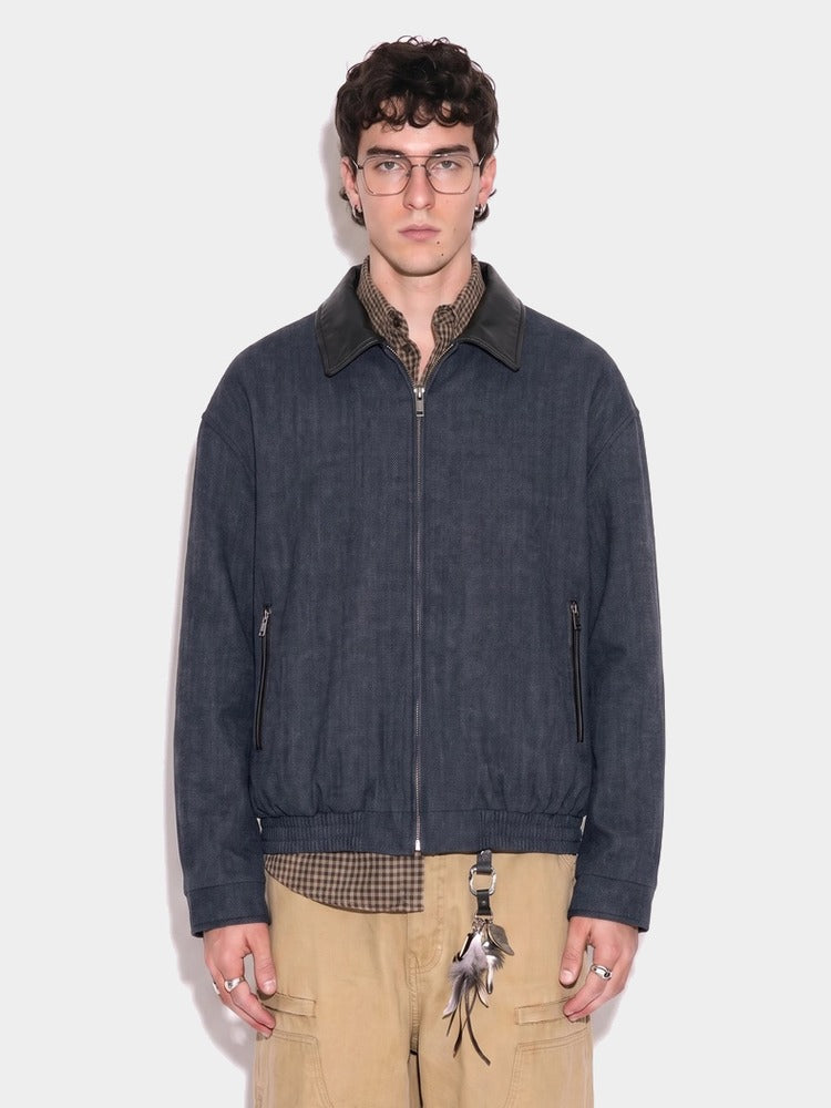 Fell Jacket in Navy, worn