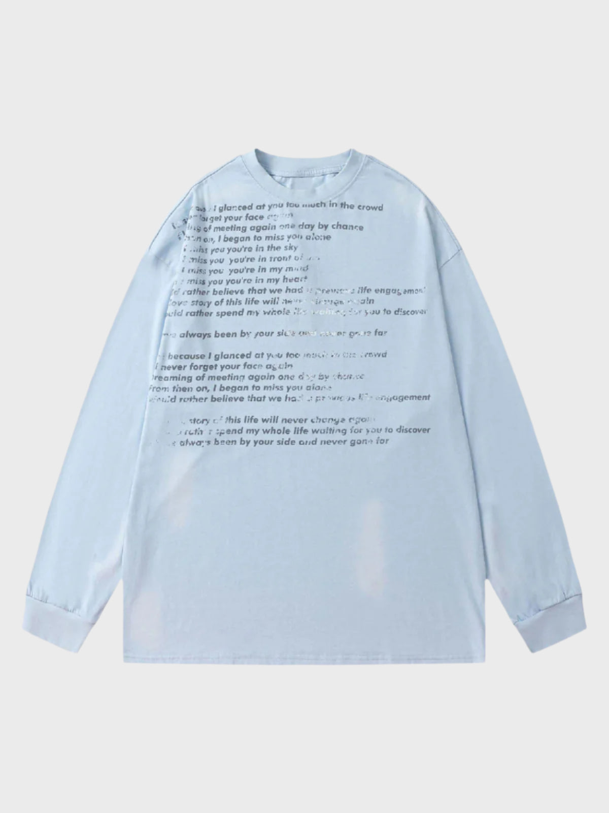 Paper Straight Letter Print Long Sleeve