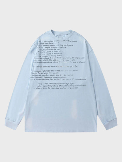 Paper Straight Letter Print Long Sleeve