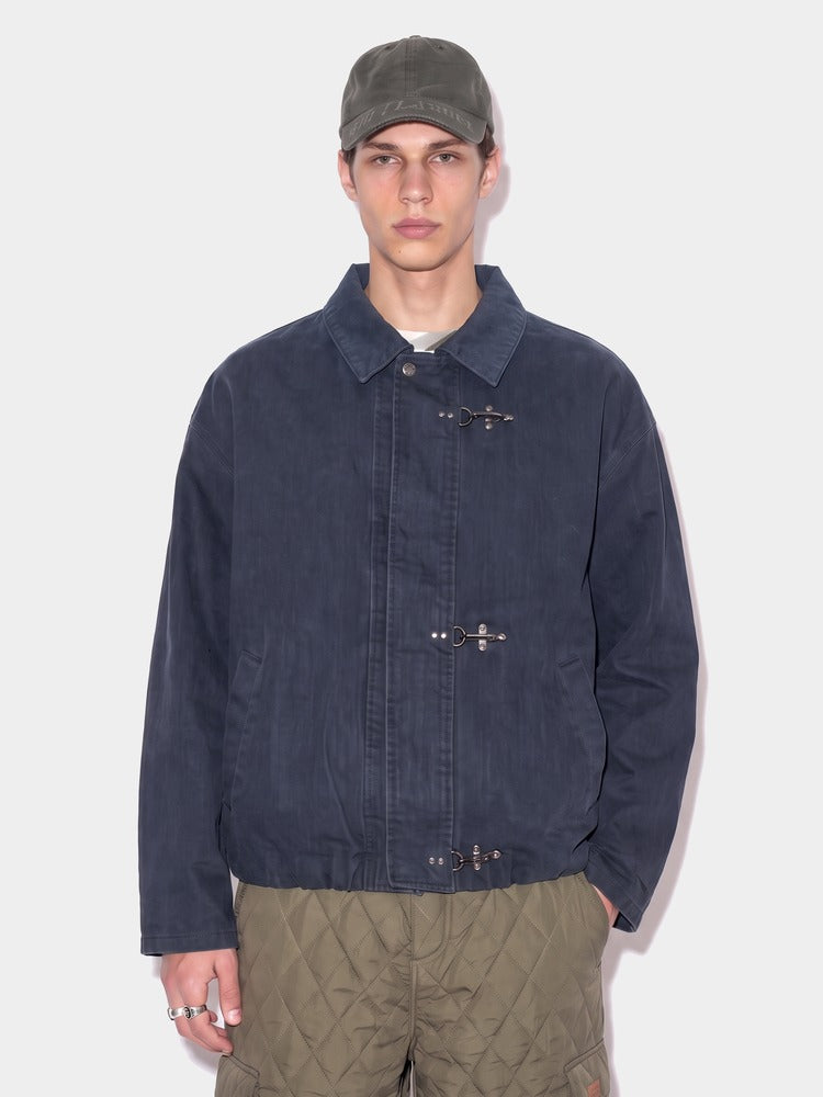 Moor Jacket in Navy, worn