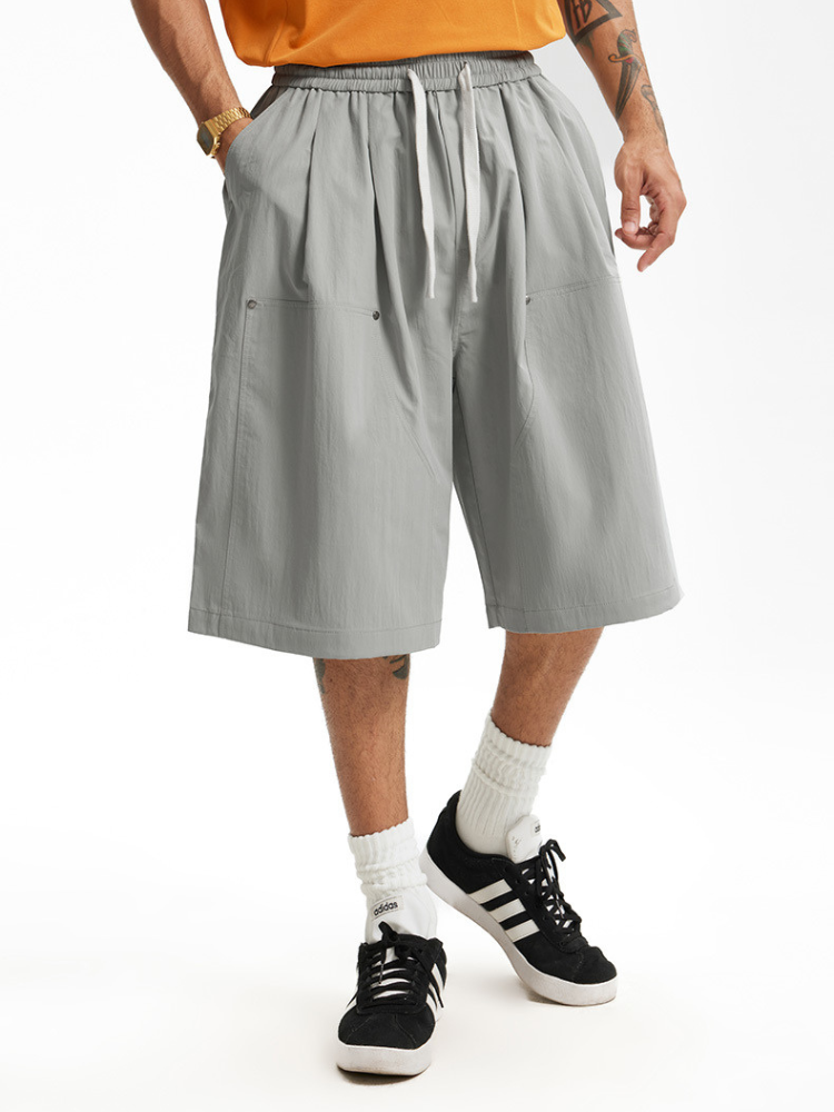 Paper Straight Pleated Shorts