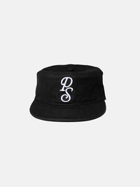 Bestickte Flat-Top-Kappe Schwarz