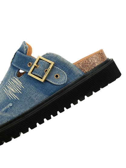 Paper Straight Vintage Denim Birkenstocks