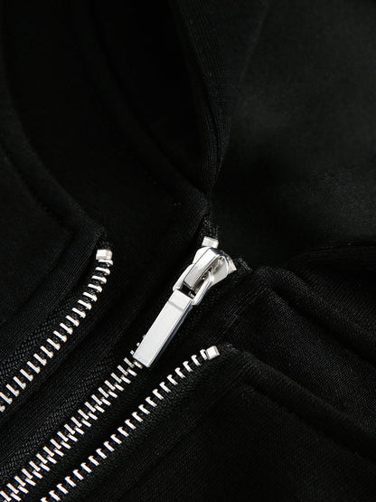 Paper Straight Double Zipper Hoodie