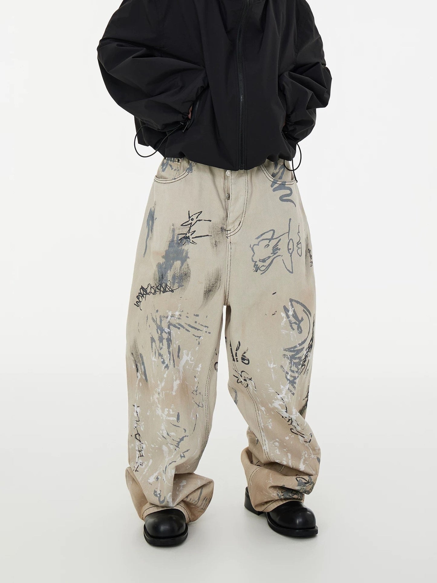 Paper Straight Expressive Graffiti Jeans