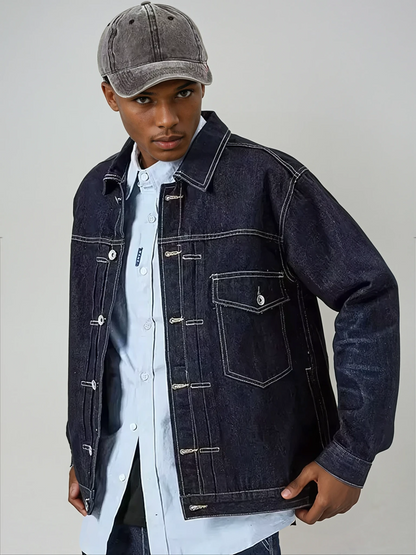 Paper Straight Color Denim Jacket