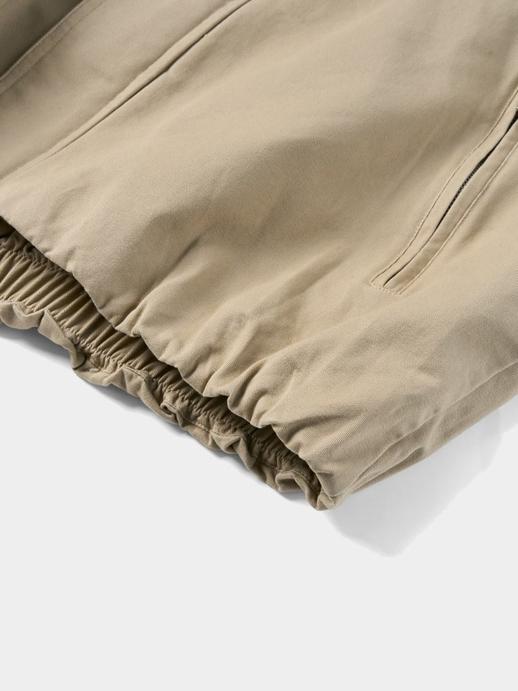 Wharf Jacket in Khaki, elasticated hem detail