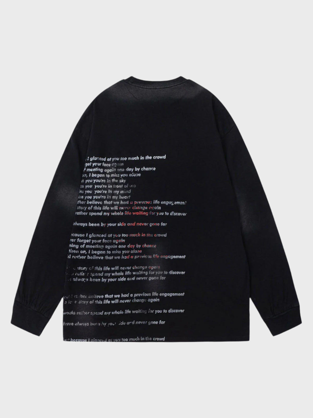 Paper Straight Letter Print Long Sleeve