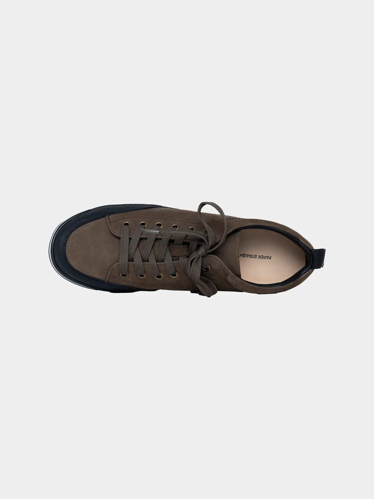 Paper Straight Alpine Hiker Brown — top-down, gold-toned eyelets and tonal laces