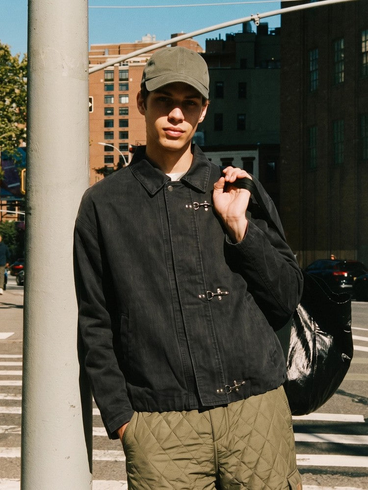 Moor Jacket in Black, worn, street