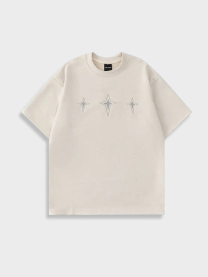 Paper Straight Suede Embroied Star Tee