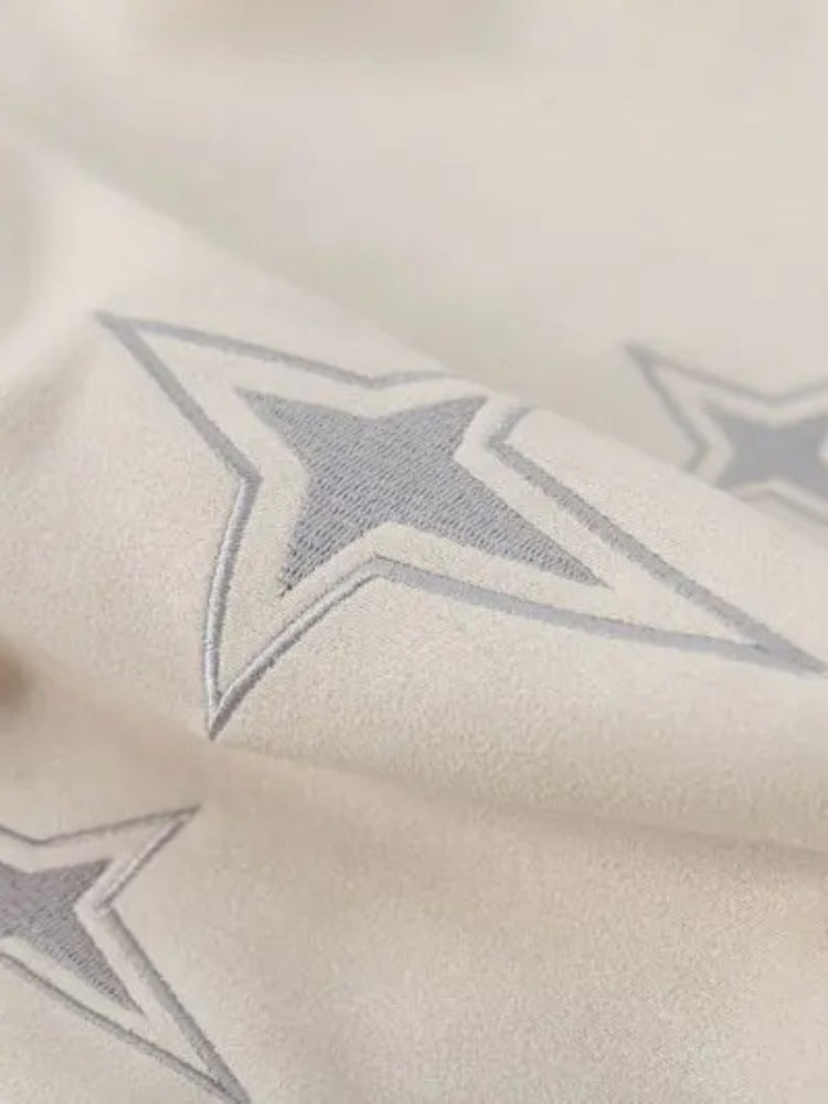 Paper Straight Suede Embroied Star Tee