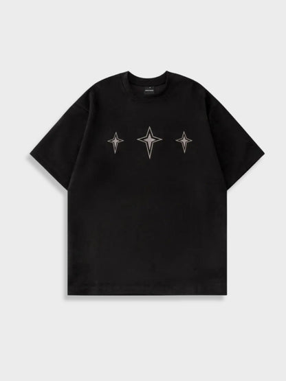 Paper Straight Suede Embroied Star Tee