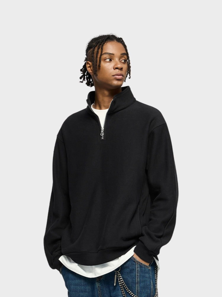 Paper Straight Half-Zip Oversized Pullover