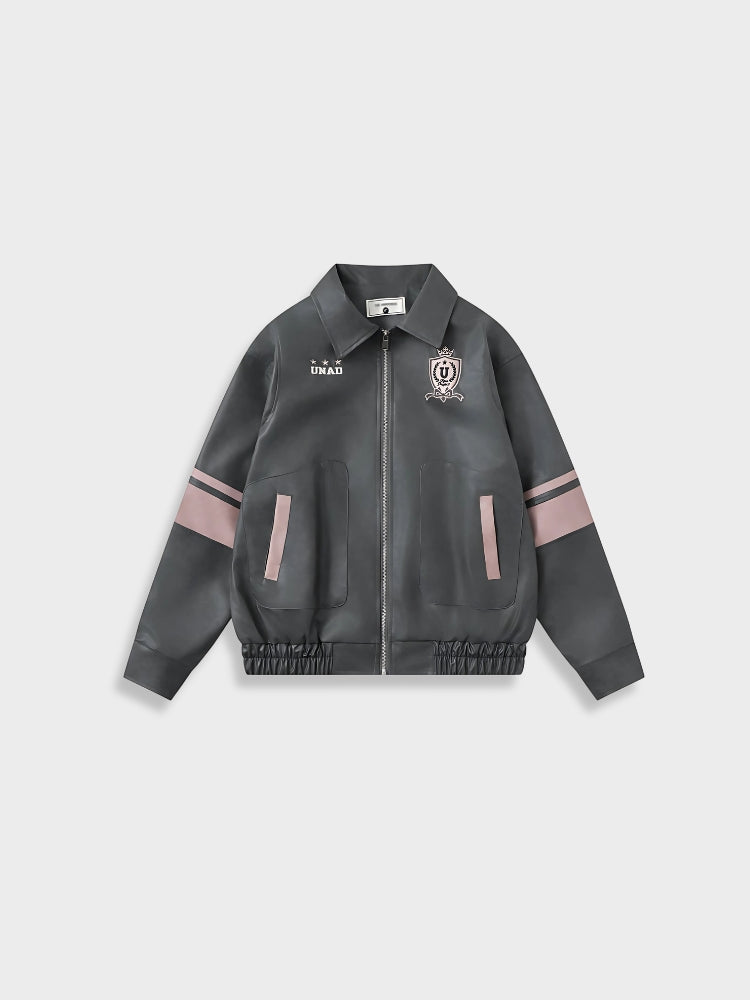 Paper Straight Faux Leather Bomber