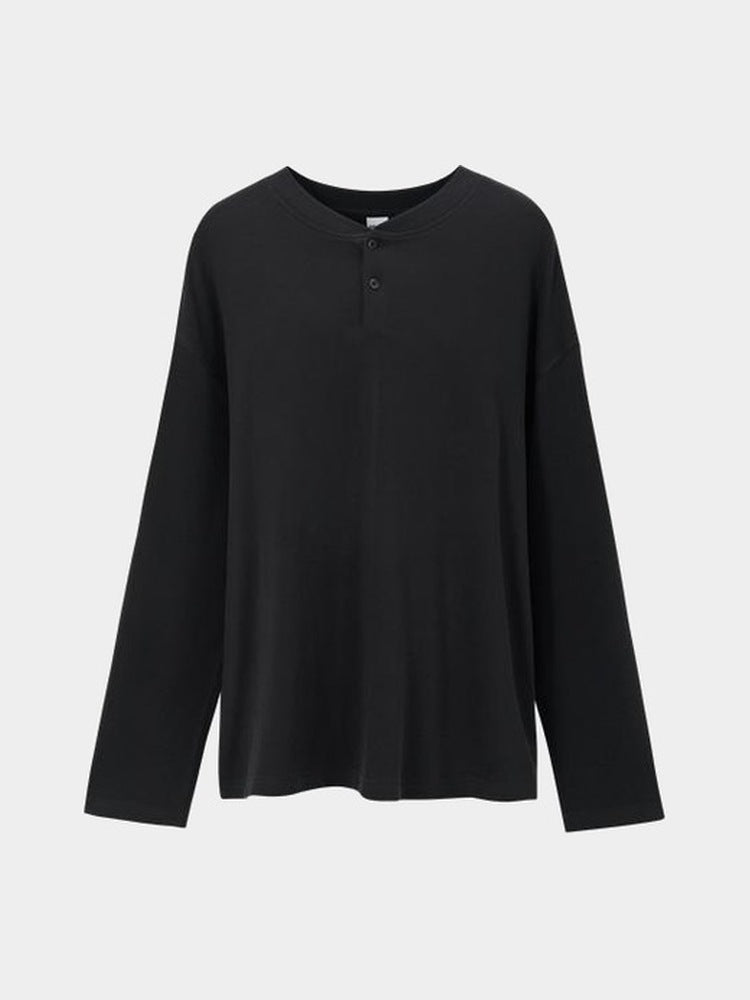 Paper Straight Bracken Henley black — front