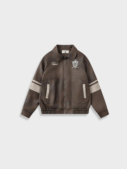 Paper Straight Faux Leather Bomber