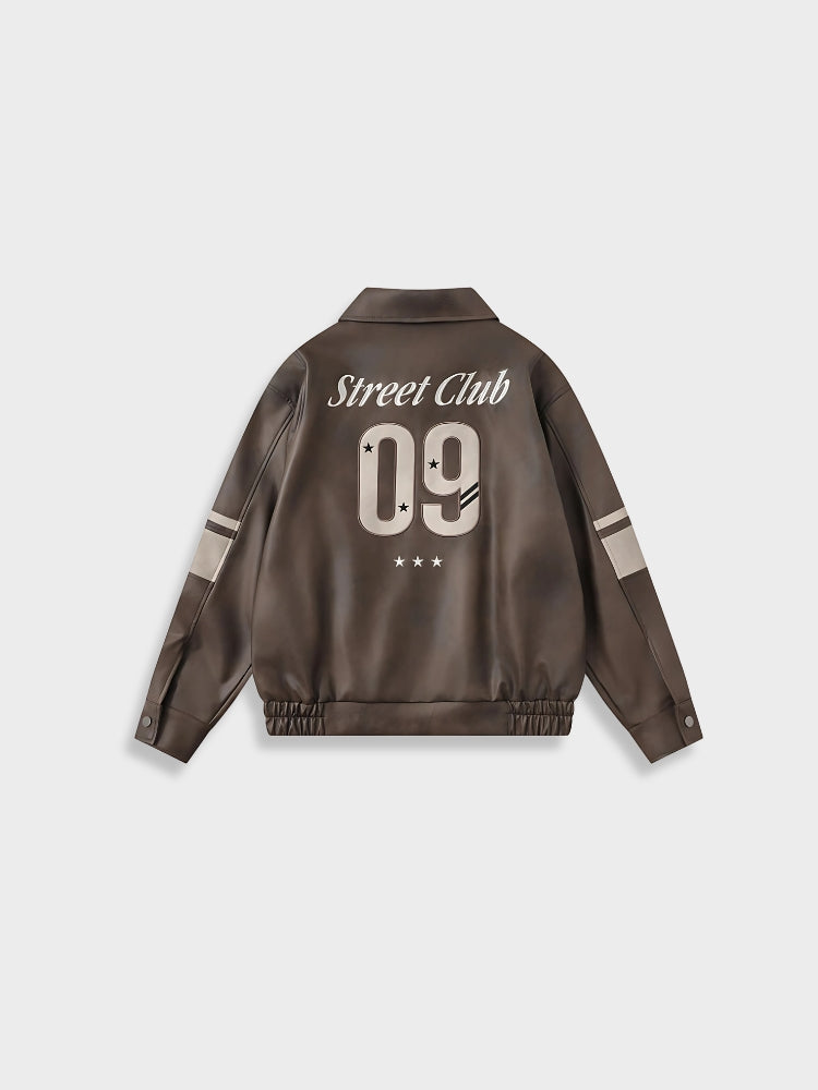 Paper Straight Faux Leather Bomber