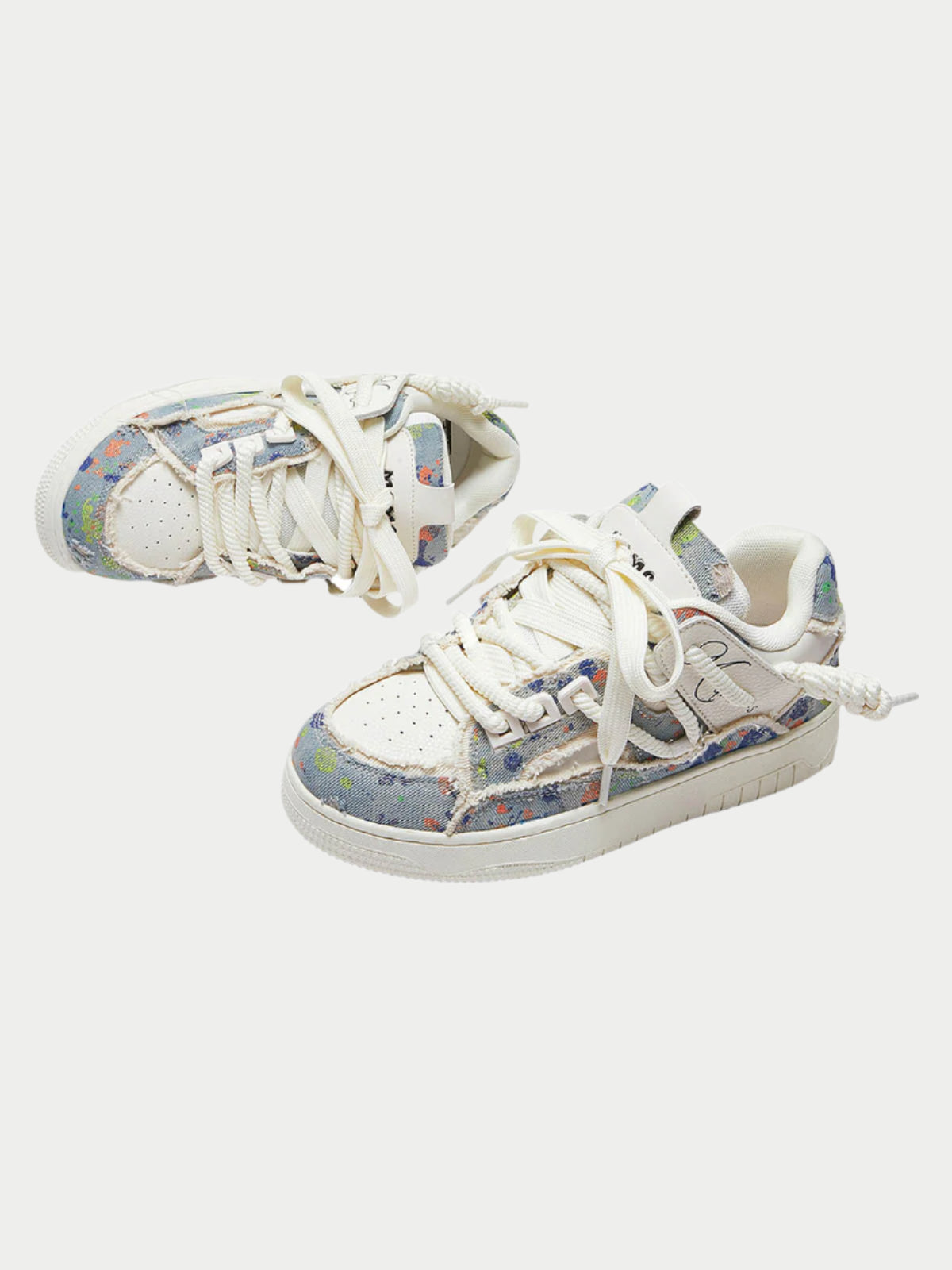 Paper Straight Contrast Color Sneakers