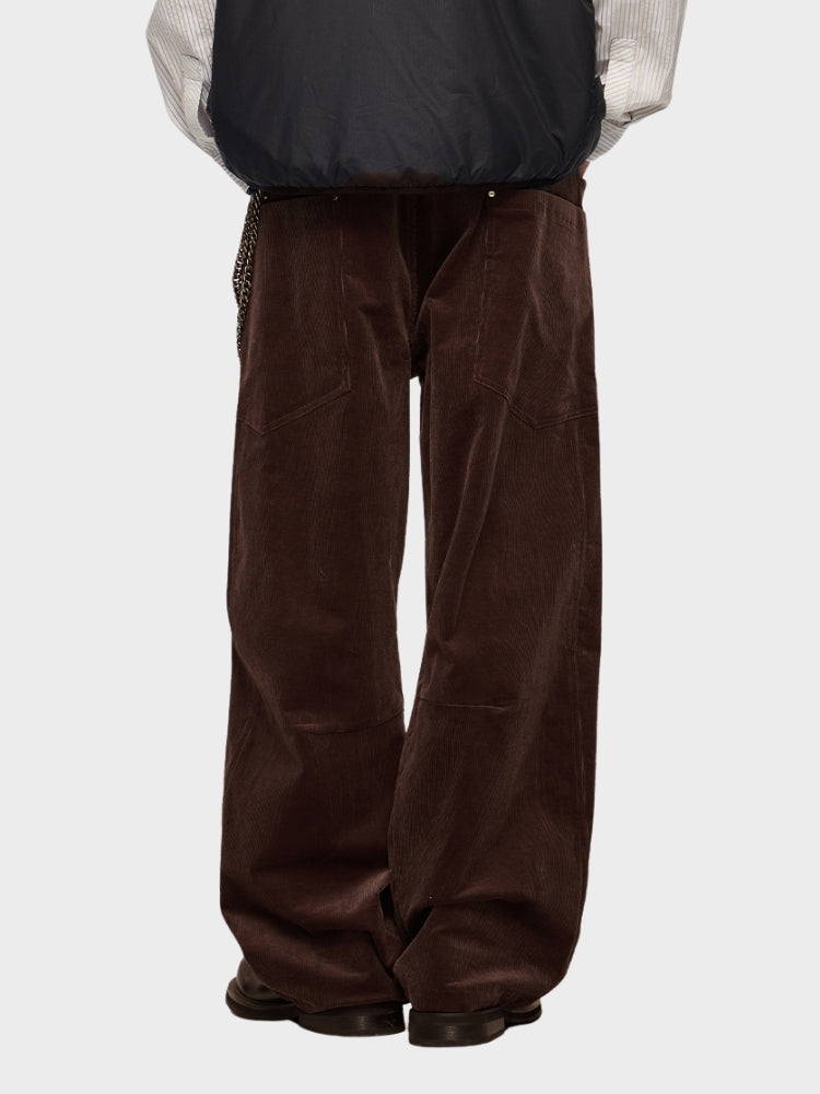 Paper Straight Loose Fit Corduroy Trousers