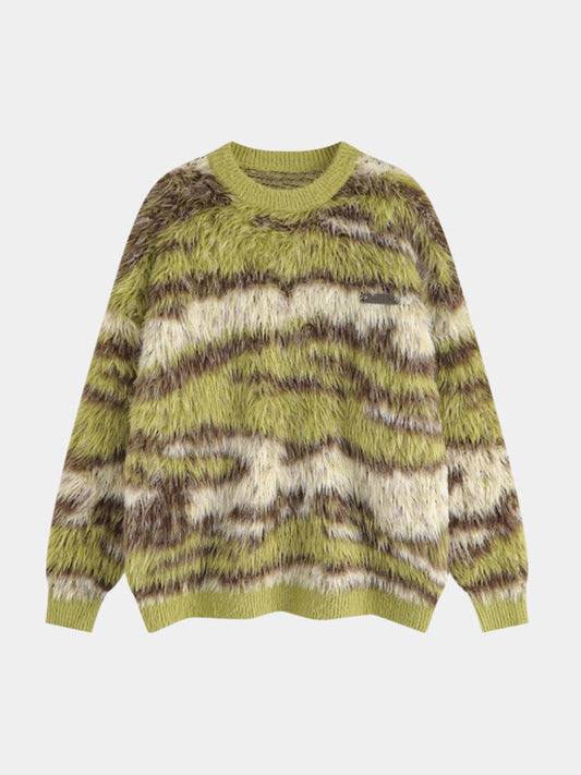 Paper Straight Mohair Striped Knit Sweater