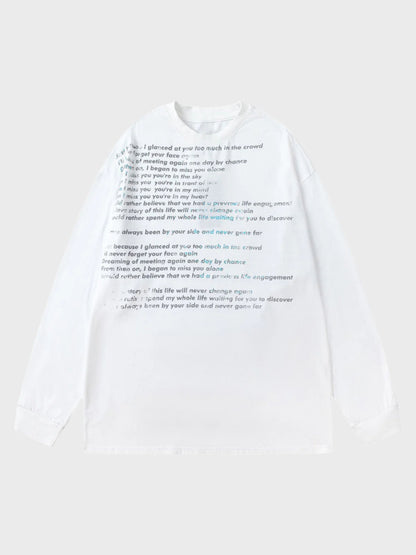 Paper Straight Letter Print Long Sleeve