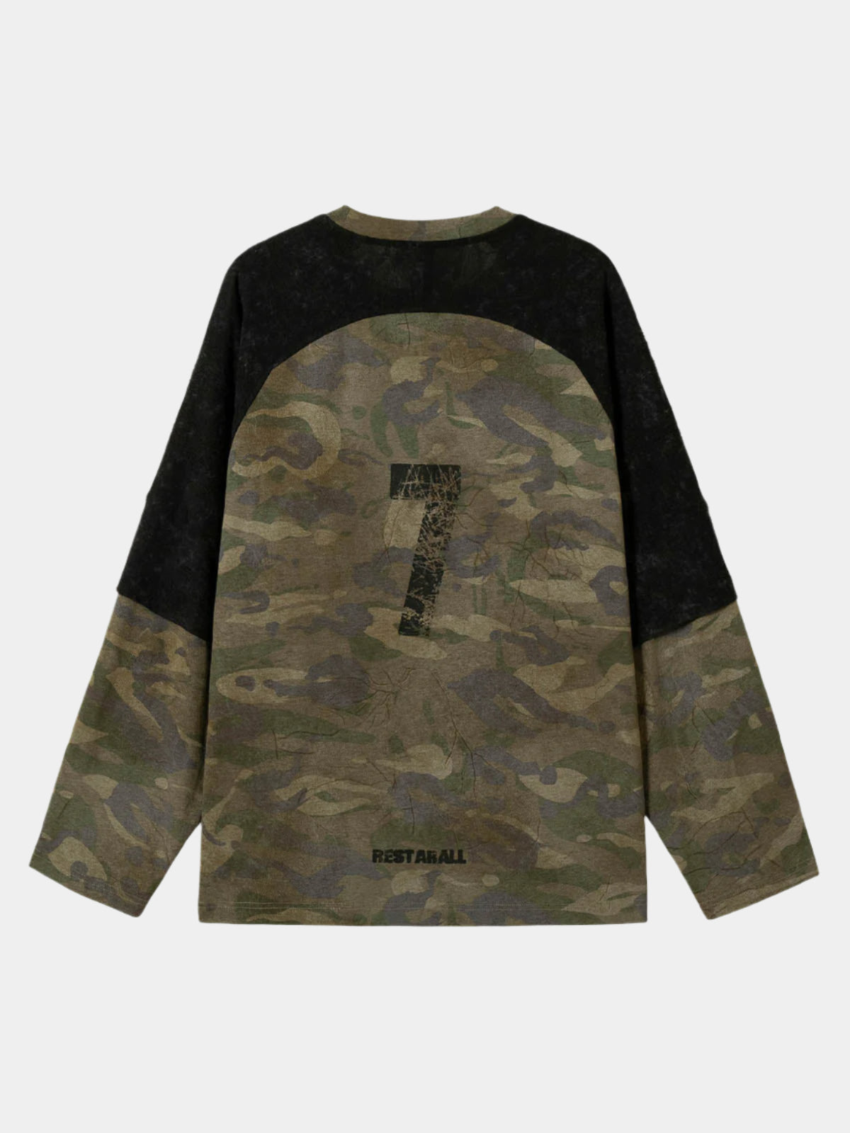 Paper Straight Camouflage Long-sleeve T-shirt