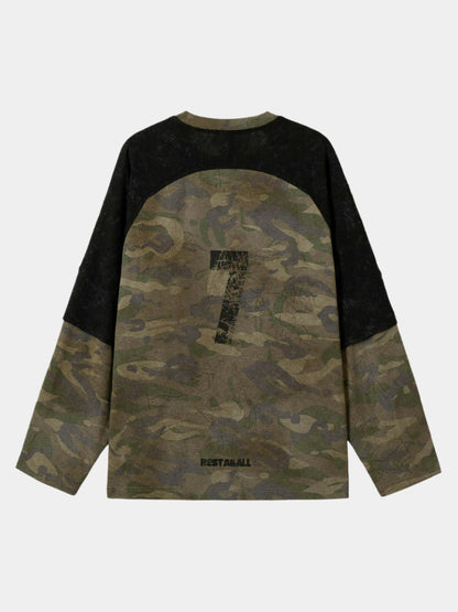 Paper Straight Camouflage Long-sleeve T-shirt