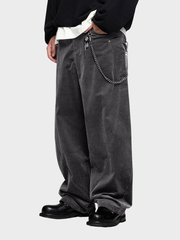 Paper Straight Loose Fit Corduroy Trousers