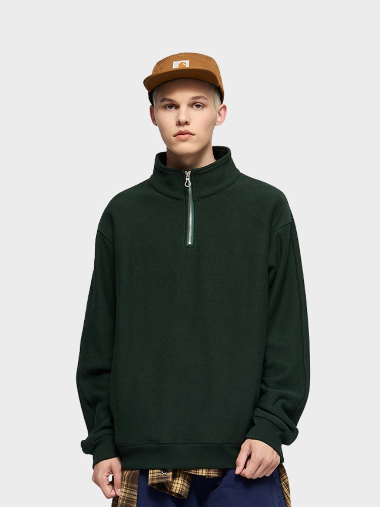 Paper Straight Half-Zip Oversized Pullover