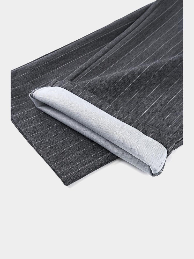 Paper Straight Holt Trouser charcoal — hem and lining detail