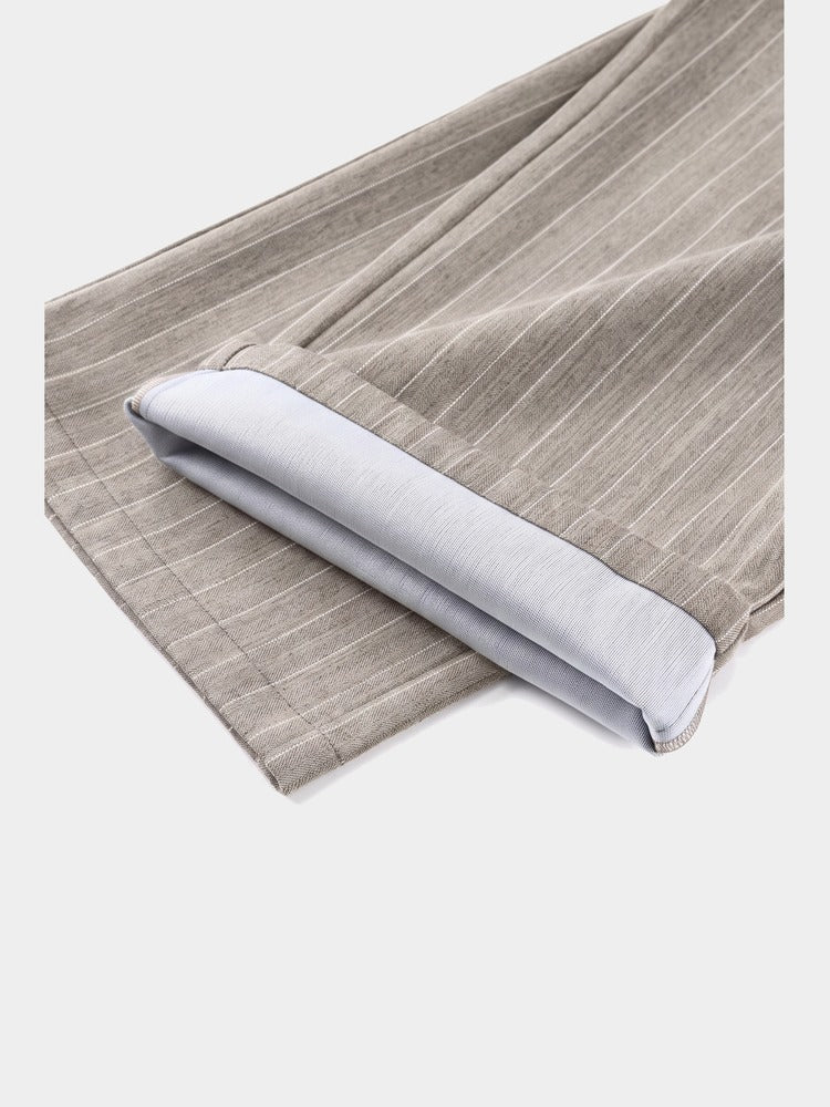 Paper Straight Holt Trouser sand — hem and lining detail