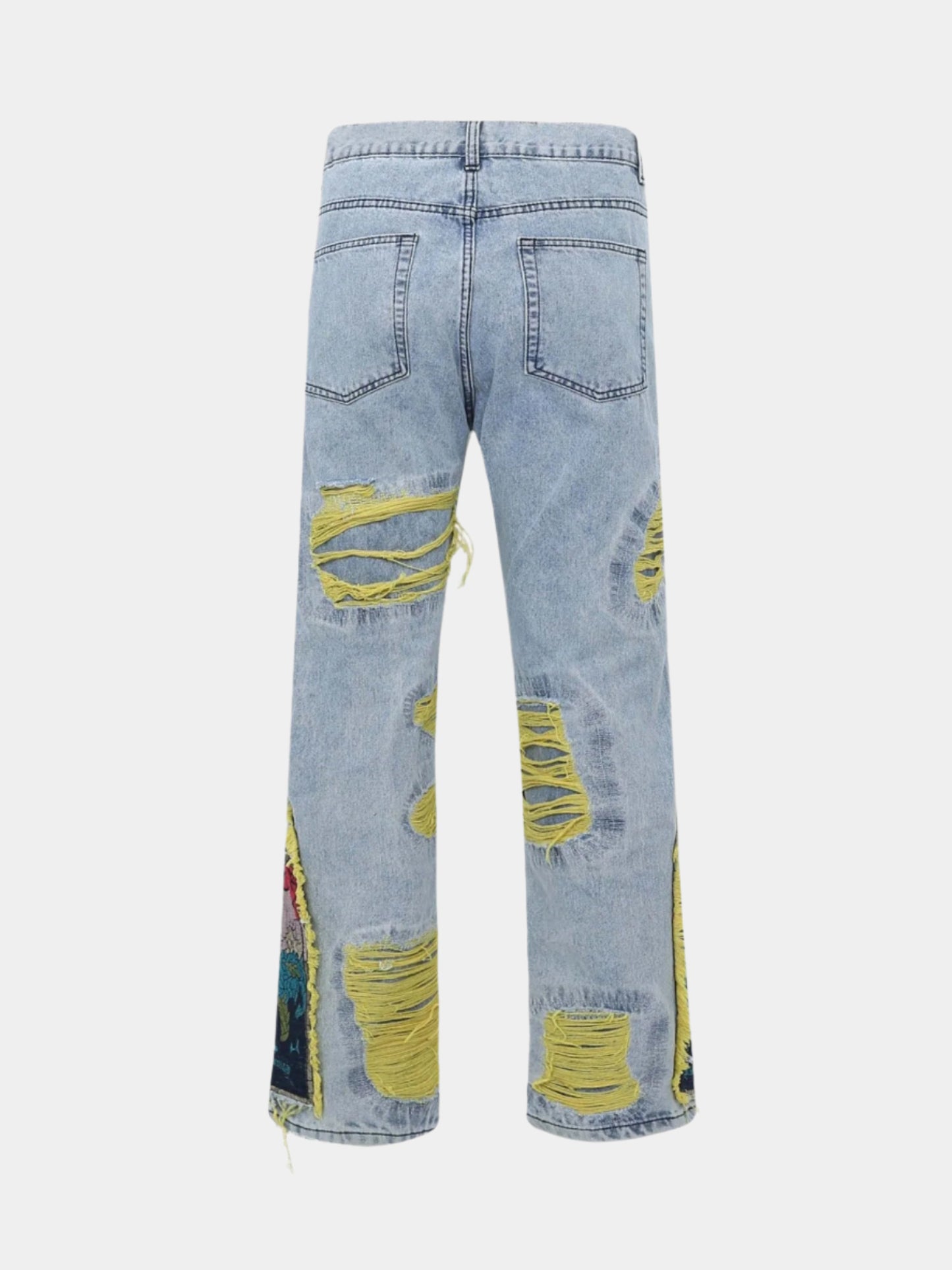 Paper Straight Signature Embroidered Jeans