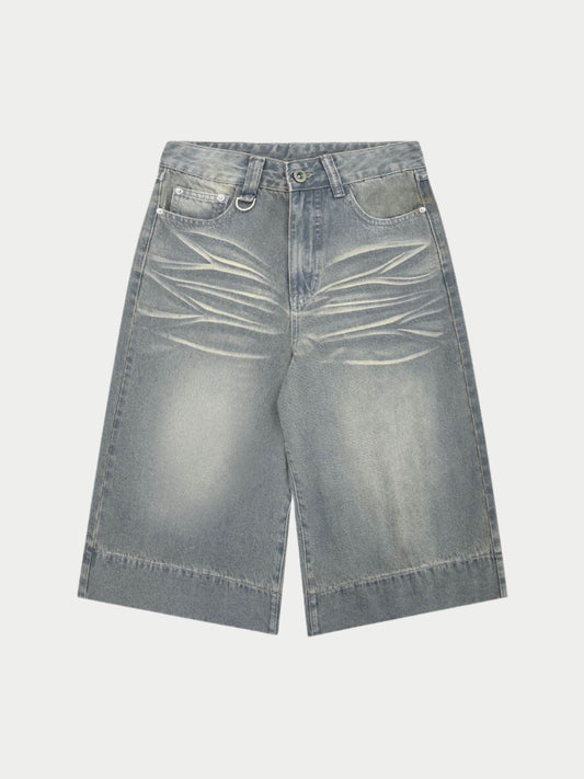 Paper Straight Washed Denim Shorts