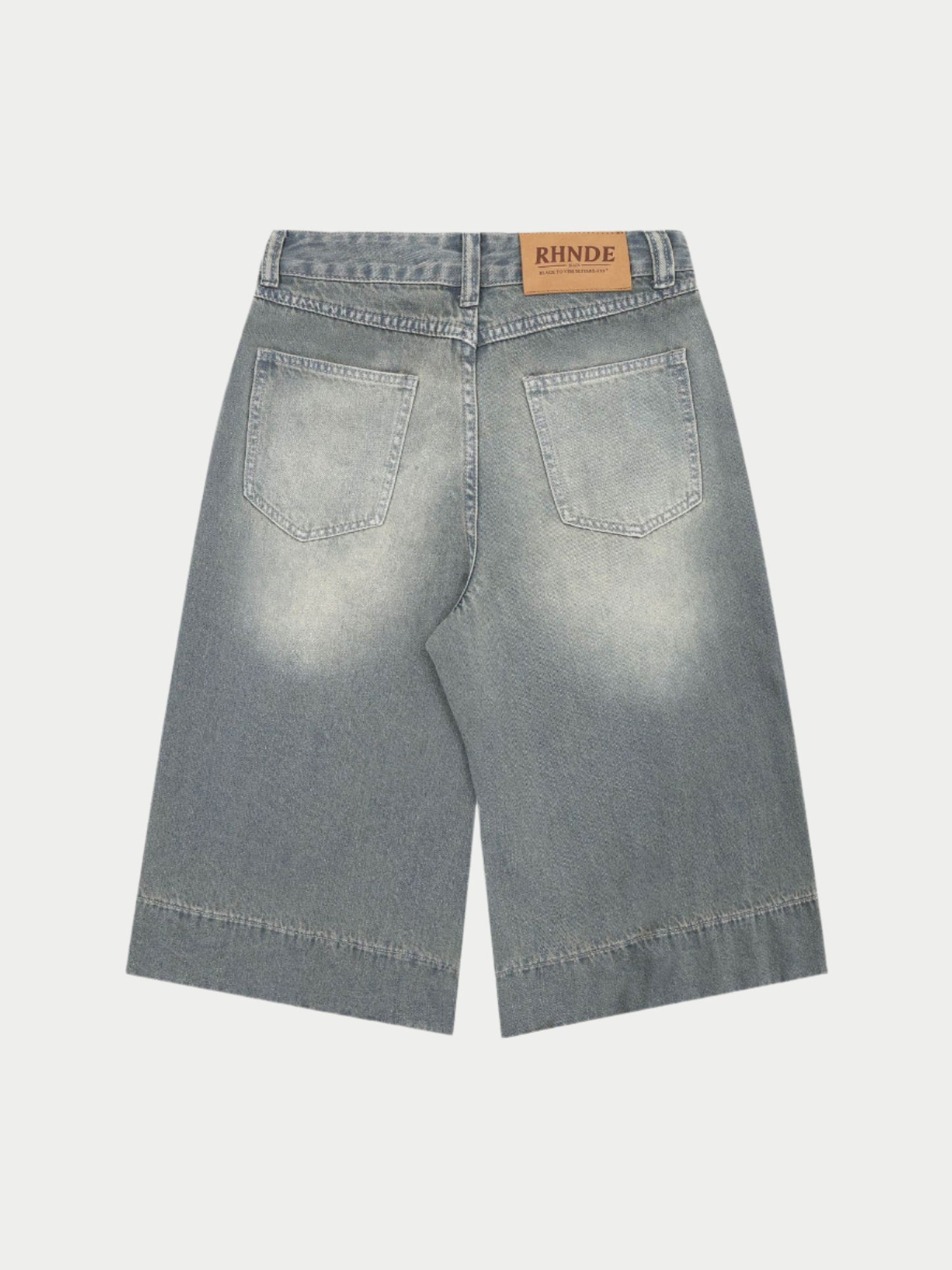 Paper Straight Washed Denim Shorts