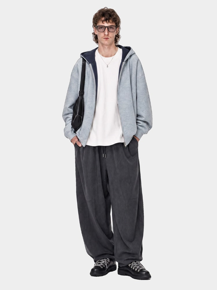Marram Trouser in Charcoal, worn