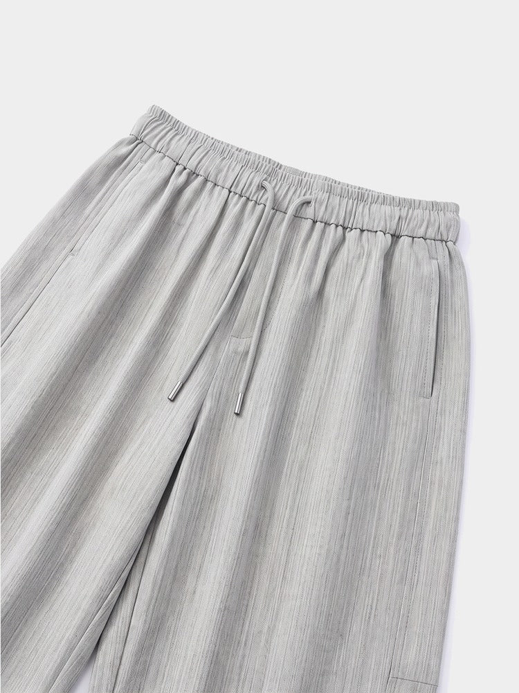 Marram Trouser in Light Grey, waistband detail