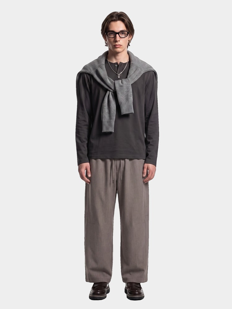 Marram Trouser in Taupe, worn