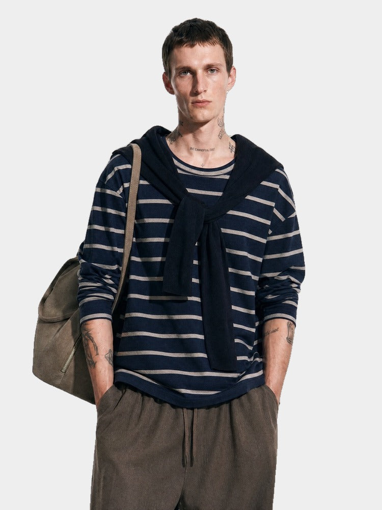 Quay Long Sleeve in Navy, worn
